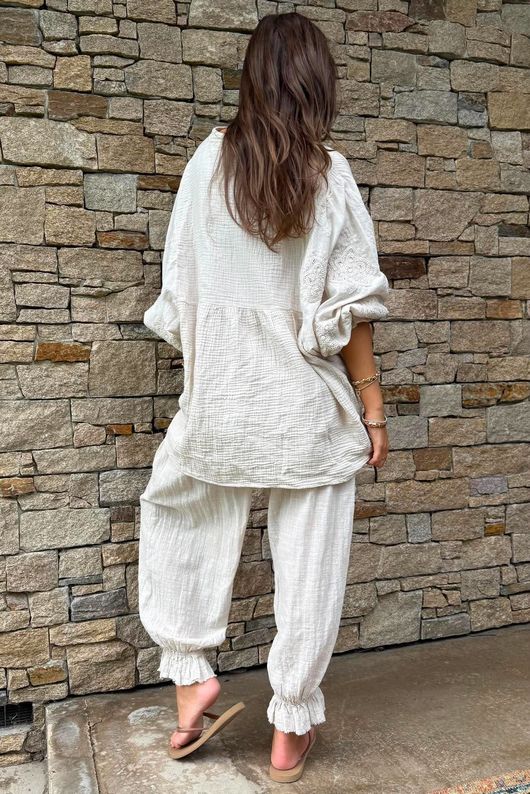 Mimi Pillow Cotton Batwing Blouse Calico